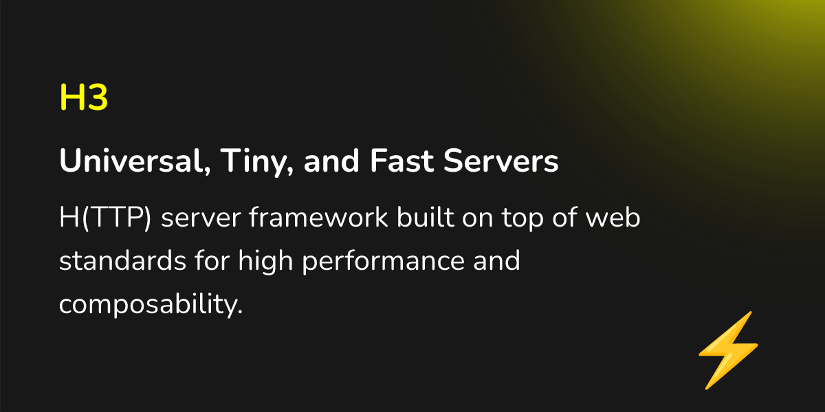 h3 - The Web Framework for Modern JavaScript Era